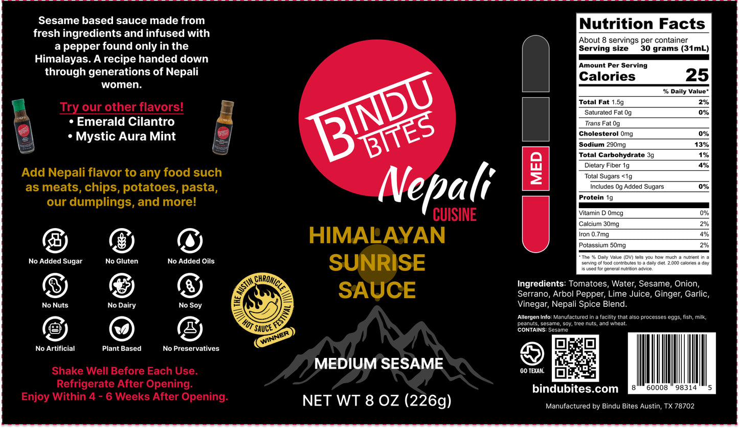 Himalayan Sunrise Sauce (Medium/Spicy Sesame)